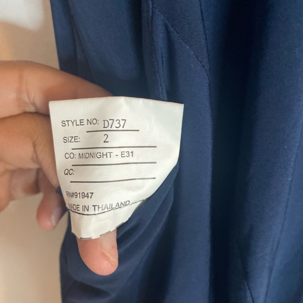 Alfred Sung D737 Midnight Floor Length Dress 2 - Picture 5 of 7